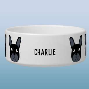 Black French Bulldog Name Bowl Voerbakje