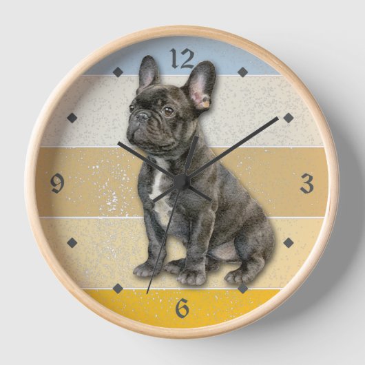 Black French Bulldog Retro Sunset (Voorkant)