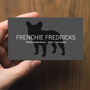 Black French Bulldog Silhouette Grijs van Honden Visitekaartje