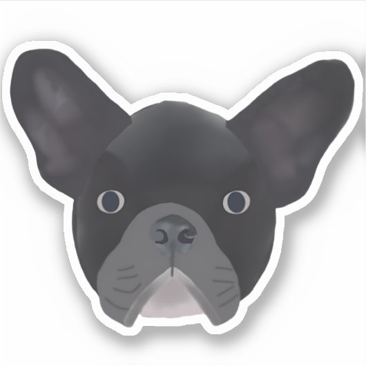 Black French Bulldog Sticker (Voorkant)