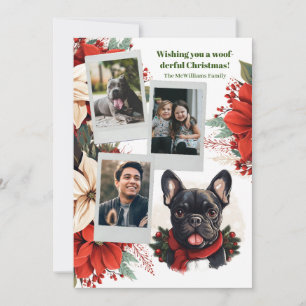 Black French Bulldog Wonderland Familie Feestdagenkaart