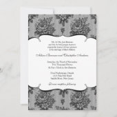 Black French Lace Wedding Invitation Kaart (Voorkant)