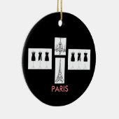 Black French Paris Threaded kerstversiering Keramisch Ornament (Rechts)