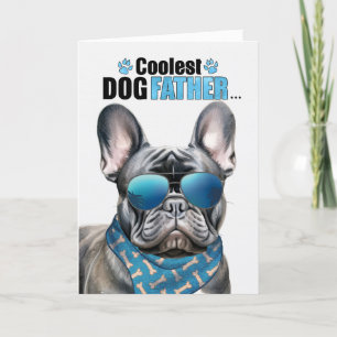 Black Frenchie Dog Coudest Dad Vaderdag Feestdagen Kaart