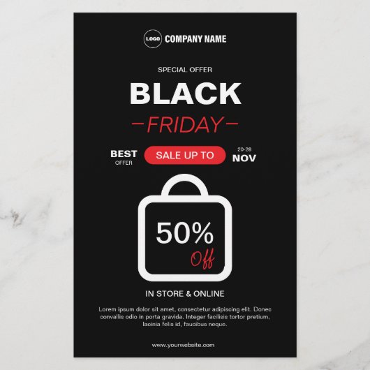Black Friday Aangepaste bewerkbare flyer (Voorkant)