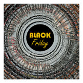 Black Friday advert with original spin art Perfect Poster (Voorkant)