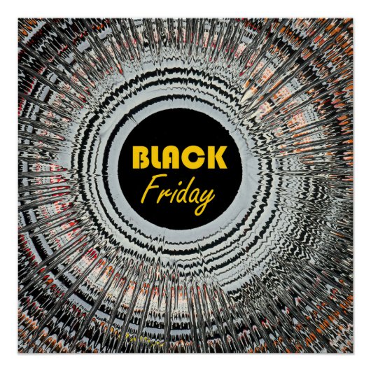 Black Friday advert with original spin art Perfect Poster (Voorkant)
