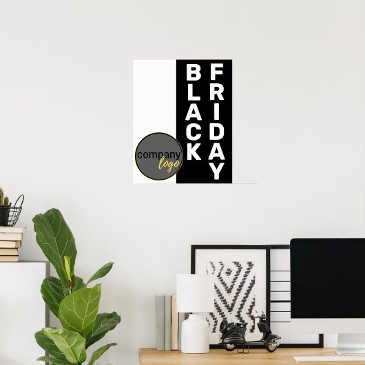 BLACK FRIDAY BUSINESS LOGO WINKELEN PROMOTIONELE POSTER (Thuiskantoor)