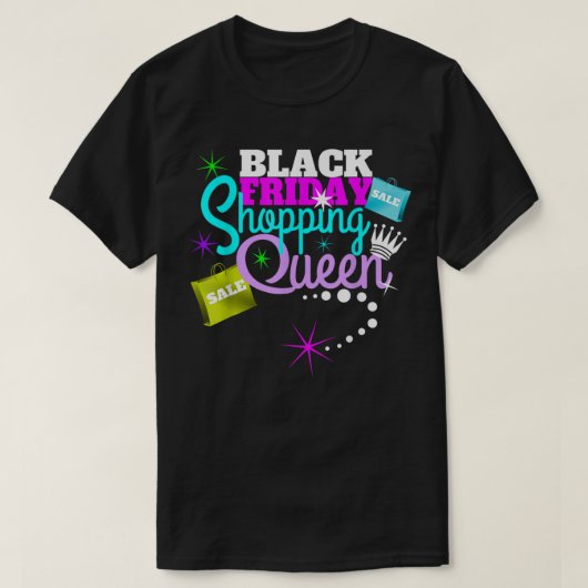 Black Friday Christmas Shopping Queen Gift T-shirt (Design voorkant)