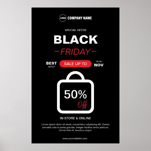 Black Friday Custom Logo Poster (Voorkant)