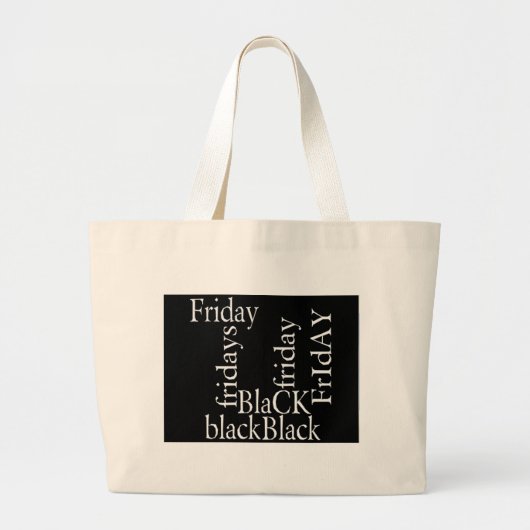 Black Friday Design Grote Tote Bag (Voorkant)