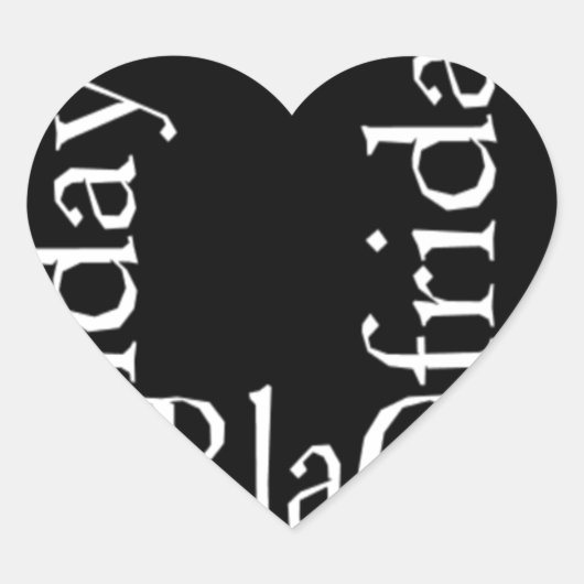 Black Friday Design Hart Sticker (Voorkant)