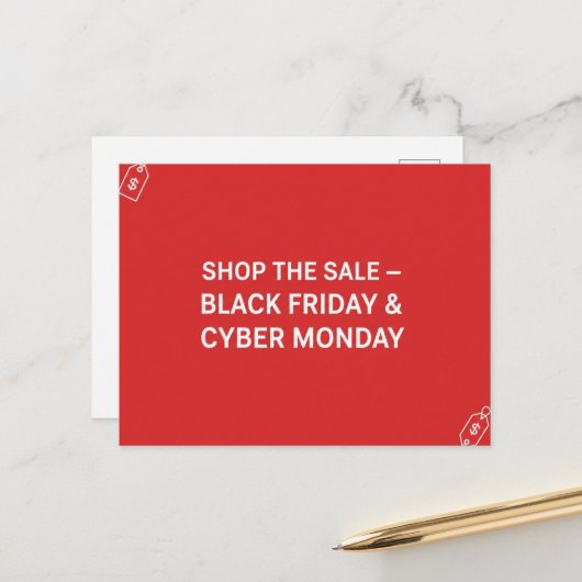 Black Friday en Cyber Monday: Briefkaart (Voorkant / Achterkant in situ)