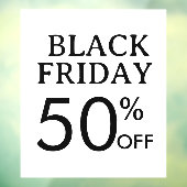 Black Friday-logo | Minimaal wit zakelijke aanbied Raamsticker (Vel 3)