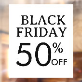 Black Friday-logo | Minimaal wit zakelijke aanbied Raamsticker (Vel 2)