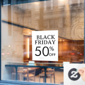 Black Friday-logo | Minimaal wit zakelijke aanbied Raamsticker (Cafe Raam)