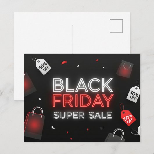 Black Friday Promoties Briefkaart (Voorkant / Achterkant)
