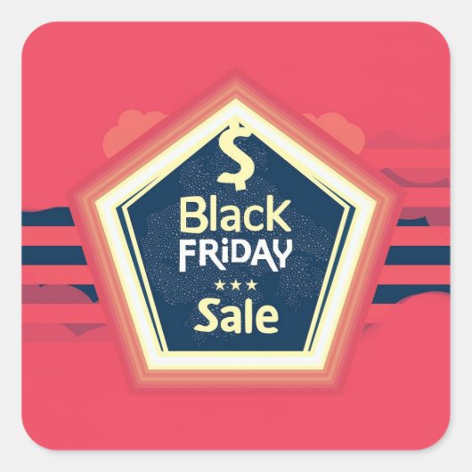 Black Friday Sale Advertentie Vierkante Sticker (Voorkant)