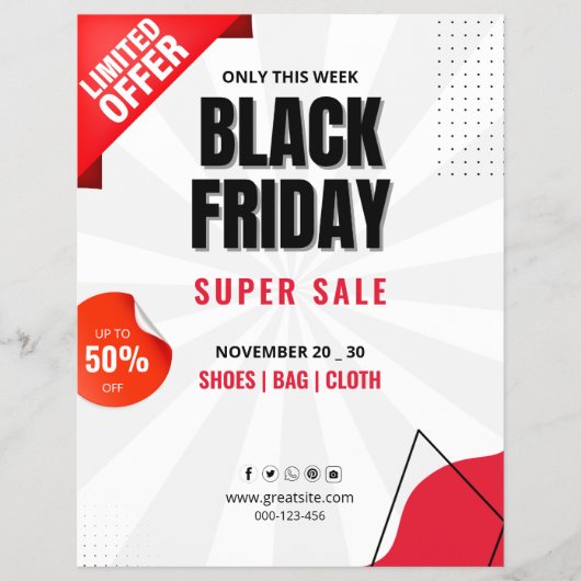 Black Friday Sale Flyer, Zakelijke verkoop Poster Flyer (Voorkant)