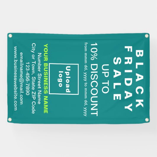Black Friday Sale op Blauwgroen groene banner (Horizontaal)