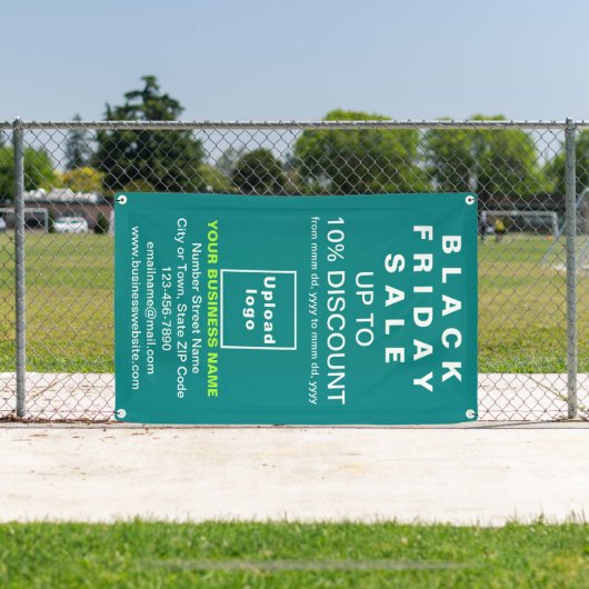 Black Friday Sale op Blauwgroen groene banner (Insitu)