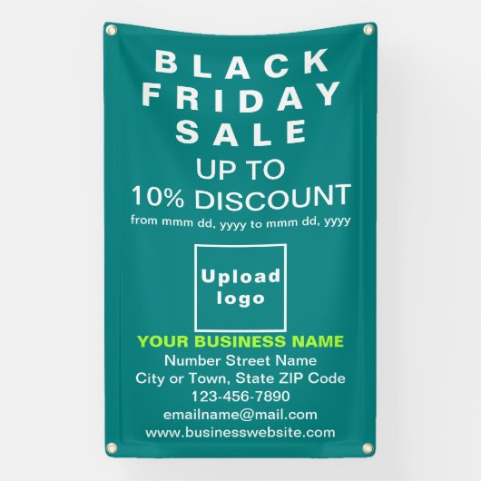 Black Friday Sale op Blauwgroen groene banner (Verticaal)