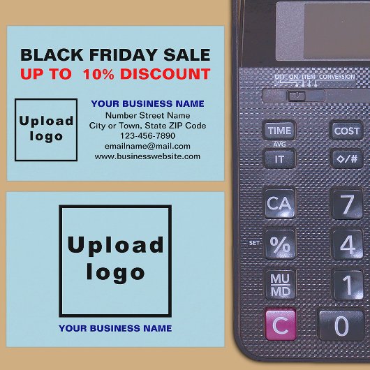 Black Friday Sale op lichtblauwe behuizing Kaart