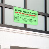 Black Friday Sale op lichtgroene rechthoekige bann Spandoek (Buitenkant Gebouw)