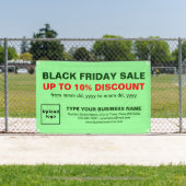 Black Friday Sale op lichtgroene rechthoekige bann Spandoek (Insitu)