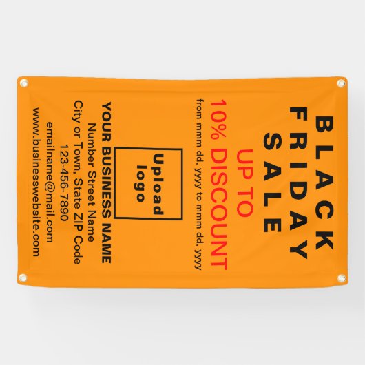 Black Friday Sale op Oranje kleurbanner Spandoek (Horizontaal)