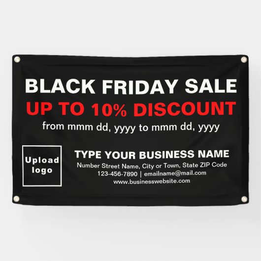 Black Friday Sale op zwarte rechthoek banner (Horizontaal)