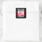 BLACK FRIDAY SALE ZWART WIT ROOD MINIMAAL VIERKANTE STICKER (Tas)