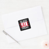 BLACK FRIDAY SALE ZWART WIT ROOD MINIMAAL VIERKANTE STICKER (Envelop)