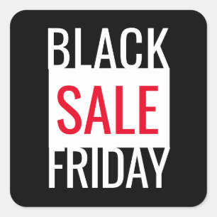 BLACK FRIDAY SALE ZWART WIT ROOD VIERKANTE STICKER
