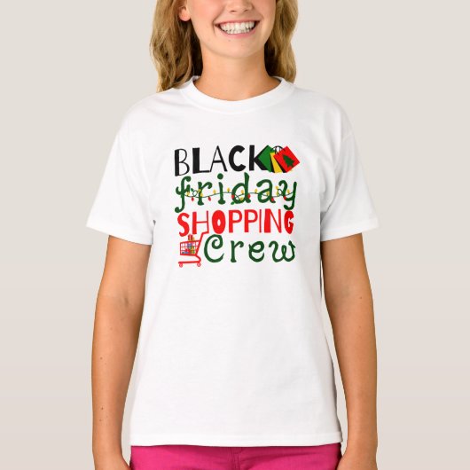 Black Friday Shopping Crew T-shirt (Voorkant)
