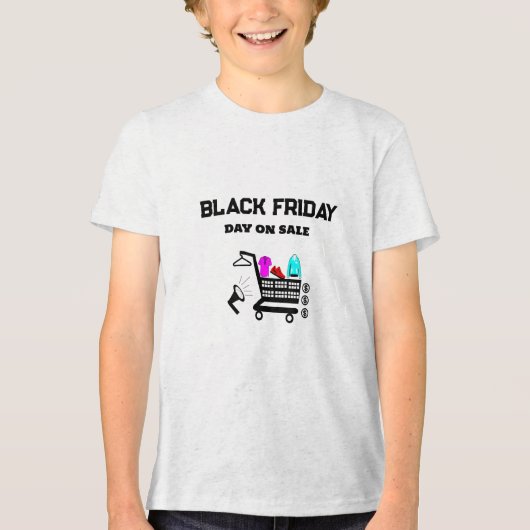 Black Friday Shopping Rush Tri-Blend Shirt (Voorkant)