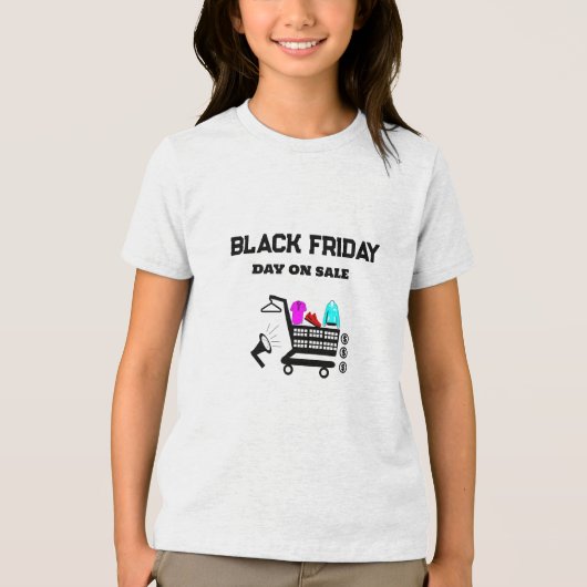 Black Friday Shopping Rush Tri-Blend Shirt (Voorkant)