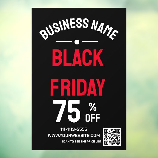 Black Friday Store Sale Zwart Raamsticker (Vel 3)
