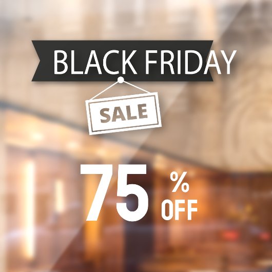 Black Friday Store Sale Zwart-wit Raamsticker (Vel 2)