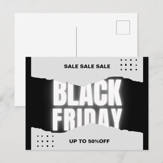 Black Friday-uitverkoop Briefkaart (Voorkant / Achterkant)