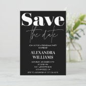 Black Friendsmas uitnodigingen Bewaar de datum (Staand voorkant)