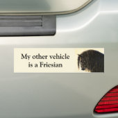 Black Friesian Draft Horse Bumpersticker (Op auto)