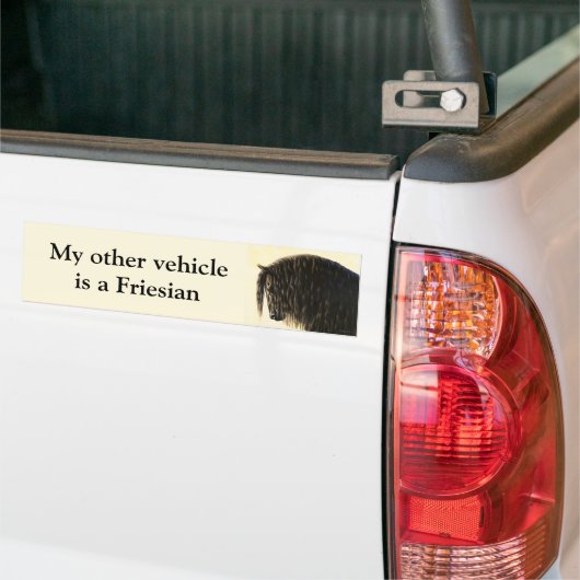 Black Friesian Draft Horse Bumpersticker (Op Truck)