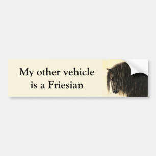 Black Friesian Draft Horse Bumpersticker