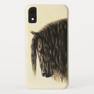Black Friesian Draft Horse iPhone XR Hoesje