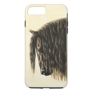 Black Friesian Draft Horse iPhone 8/7 Plus Hoesje