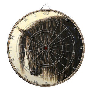 Black Friesian Draft Horse Dartbord