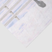 Black Friesian Draft Horse in Snow Tissuepapier (Detail)