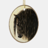 Black Friesian Draft Horse Keramisch Ornament (Rechts)
