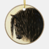 Black Friesian Draft Horse Keramisch Ornament (Voorkant)
